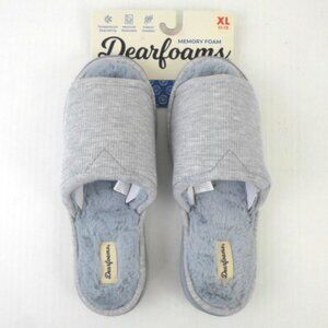 Dearfoams Slide Slippers Demi Rib Light Heather Gray XL 11 - 12